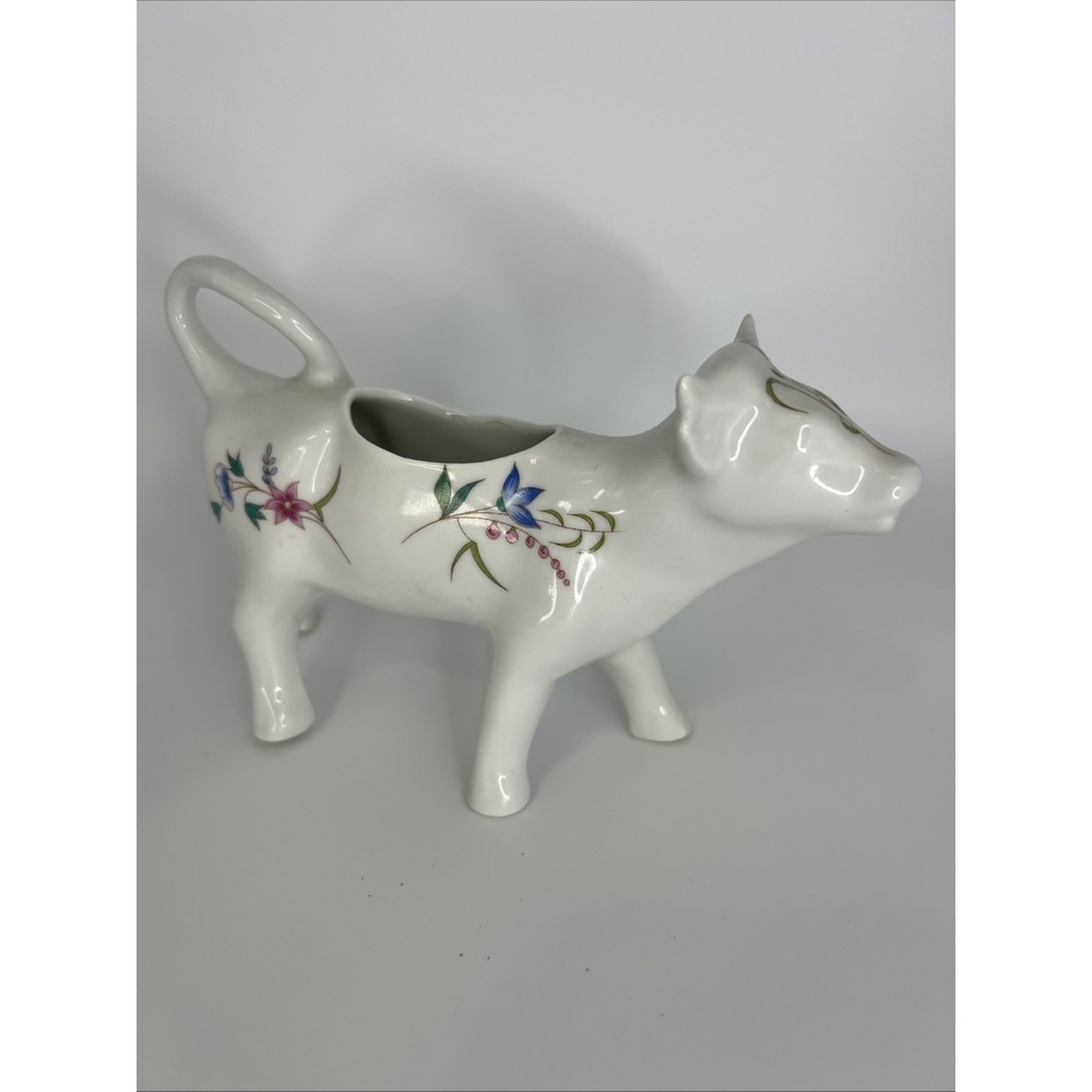 BIA Cordon Bleu Limoges France Cow Creamer Porcelain‎ Floral Milk Pitcher